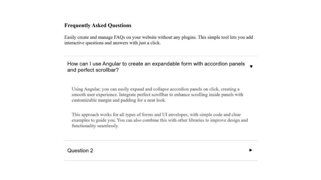 Accordion FAQ with Arrow Icon image