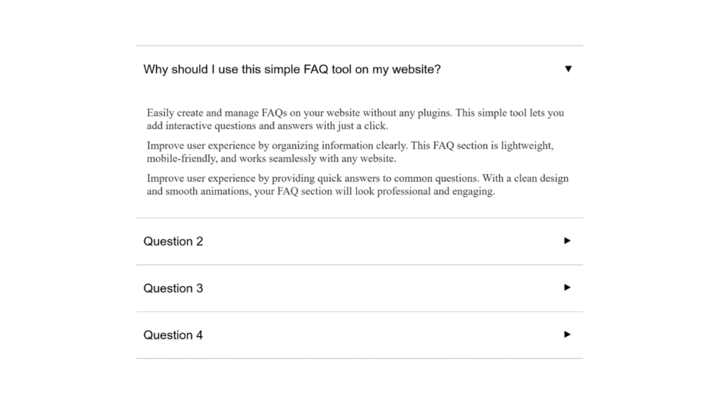 Clean FAQ Accordion (Google Style) image