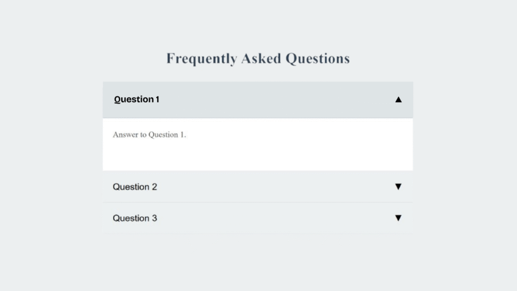 Collapsible FAQ with Triangle Indicators image