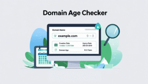 Domain age checker showing website creation and expiry dates with WHOIS lookup